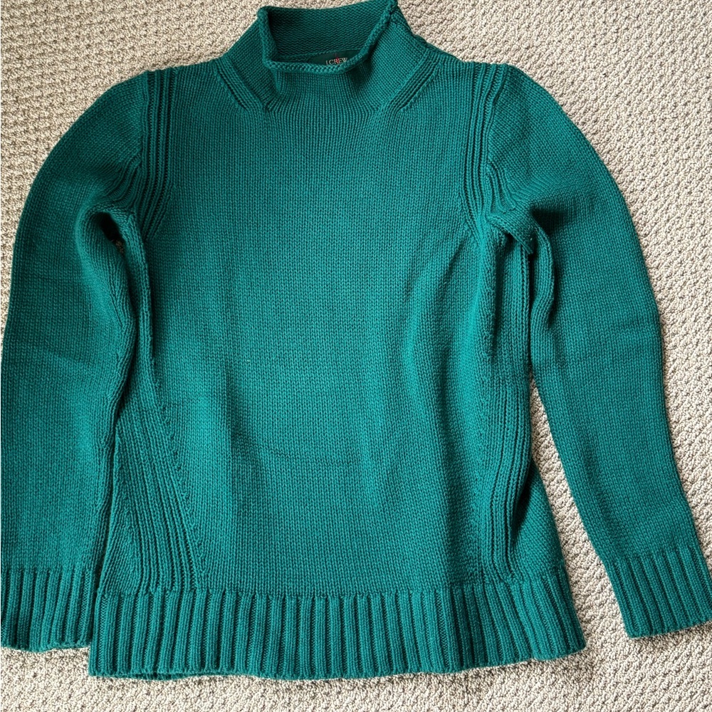 J. Crew Emerald Green Rollneck Sweater